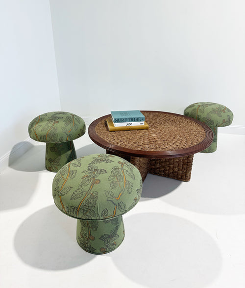 The Forsyth Mushroom Pouf in Beata Heuman Nettle Linen