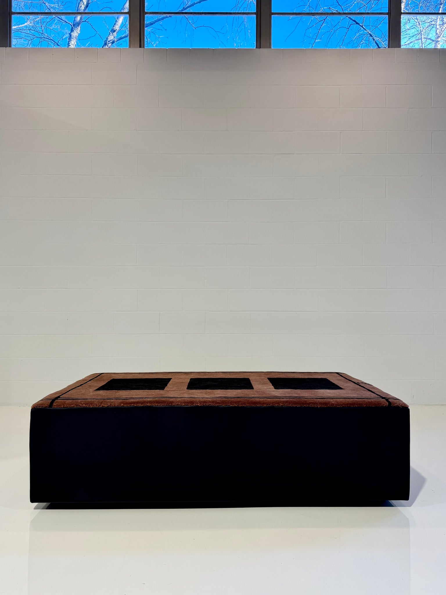 One-of-a-Kind Forsyth Ottoman with Zouzou Rug