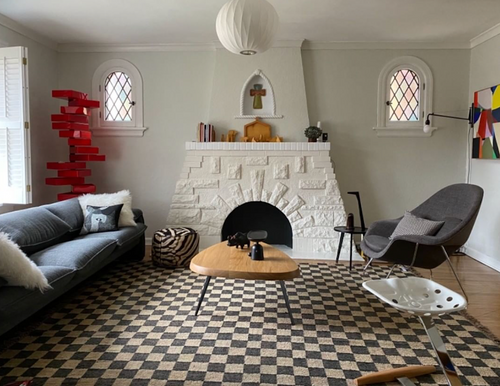 The Checkerboard Rug - Off Black