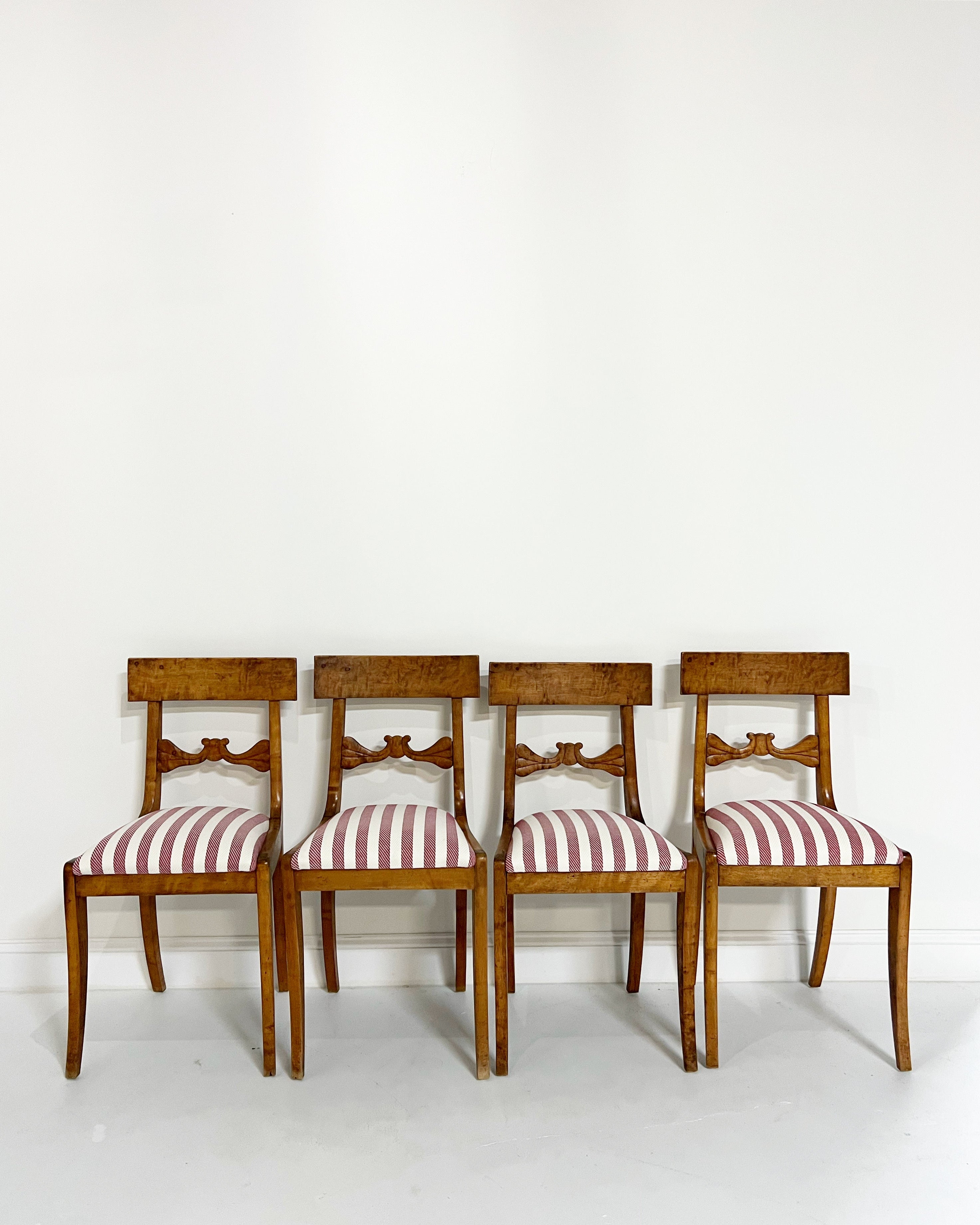 ON HOLD Antique 19th Century Biedermeier Side Chairs in Attersee, Set of 4 - FORSYTH