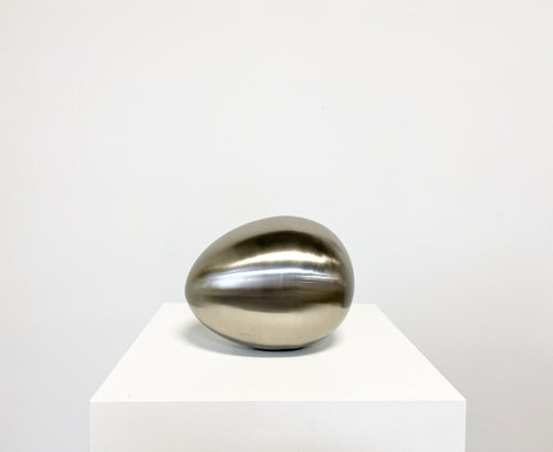 Large Brushed Steel Egg Sculpture