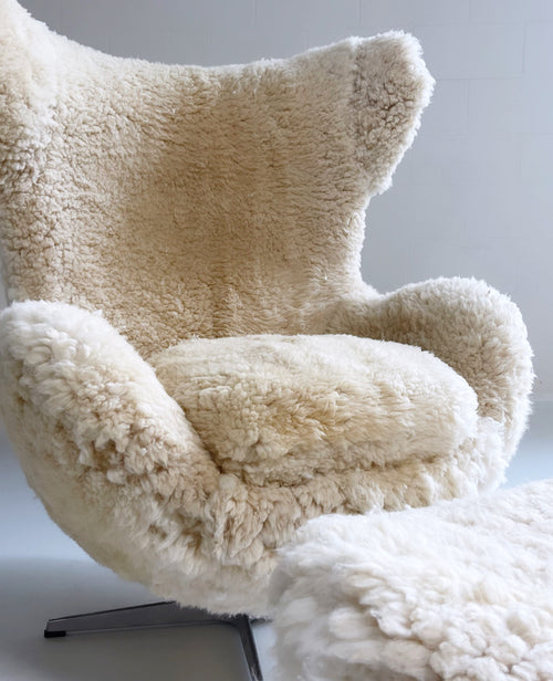 Egg Chair and Ottoman in California Sheepskin