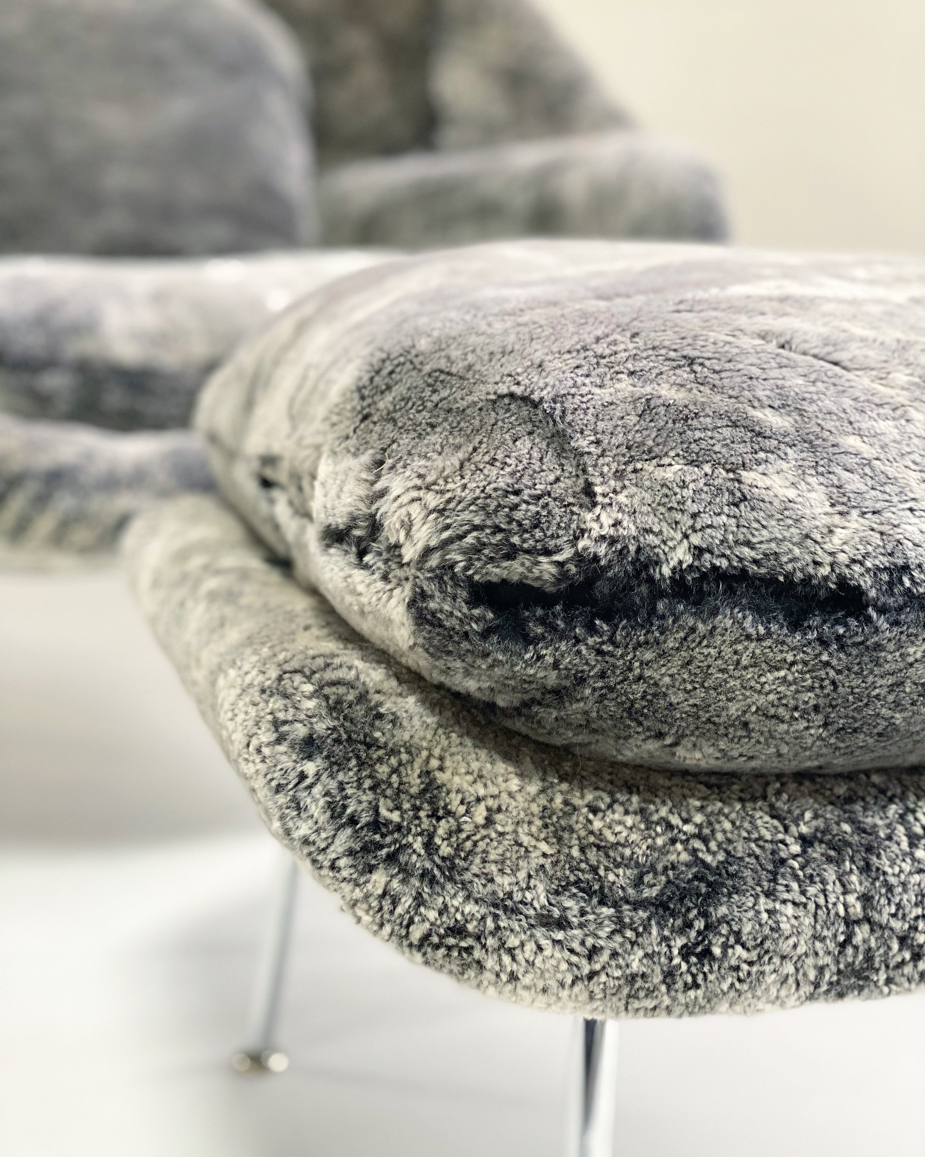 Bespoke Womb Chair and Ottoman in Patagonia Shearling