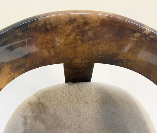Lacquered Goatskin Armchair in Shearling - FORSYTH