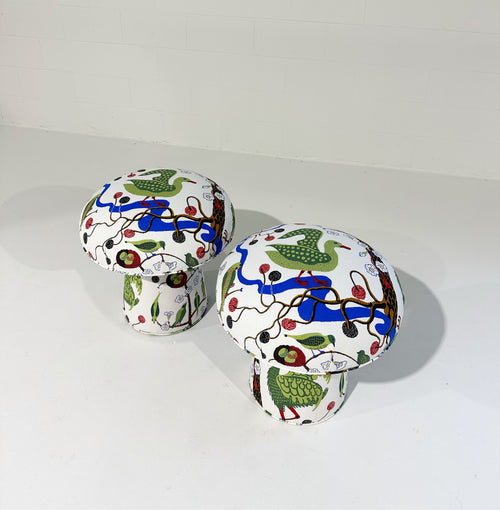 The Forsyth Mushroom Pouf in Josef Frank for Svenskt Tenn Gröna Fåglar