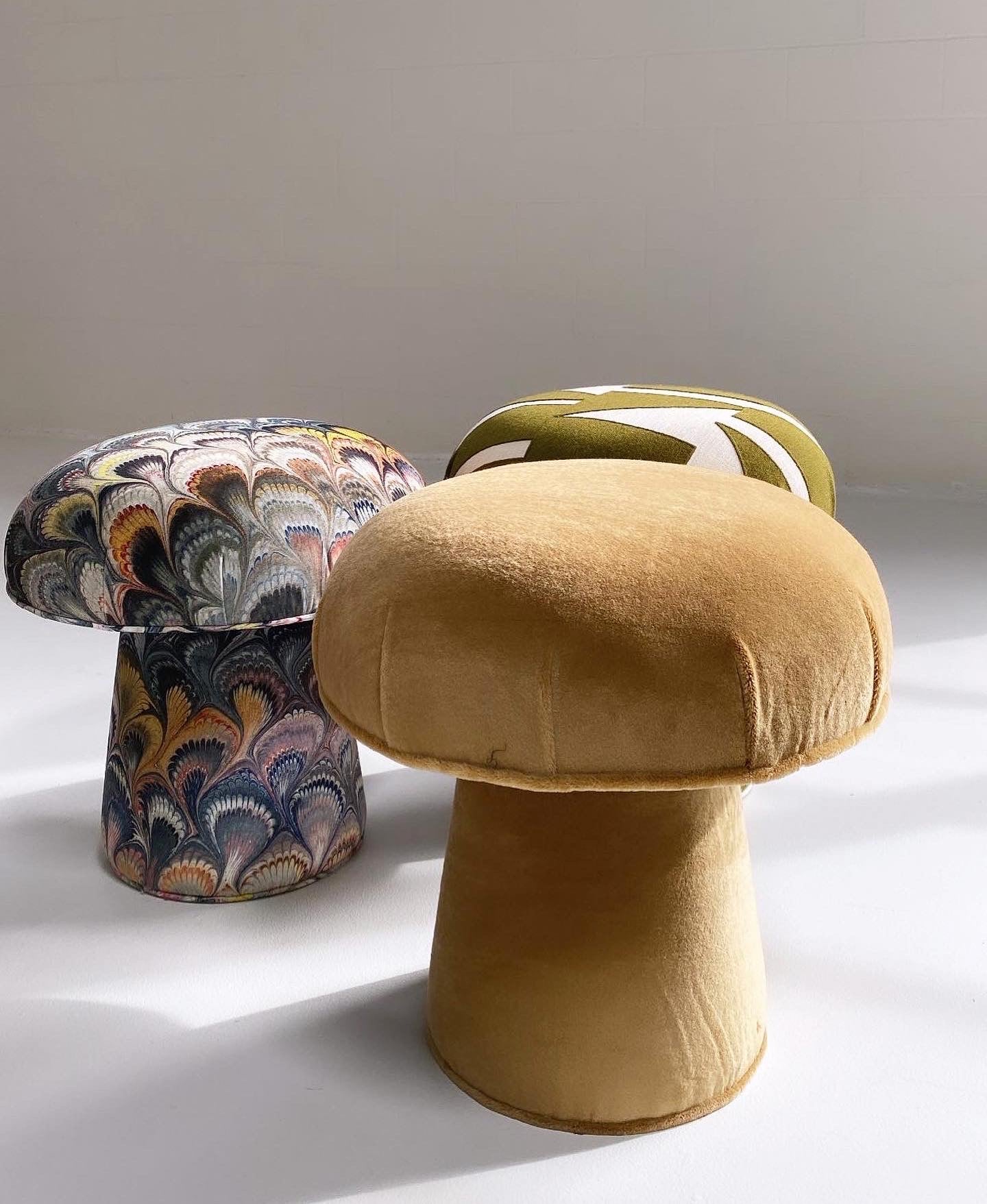 The Forsyth Mushroom Pouf in Pierre Frey Teddy Mohair