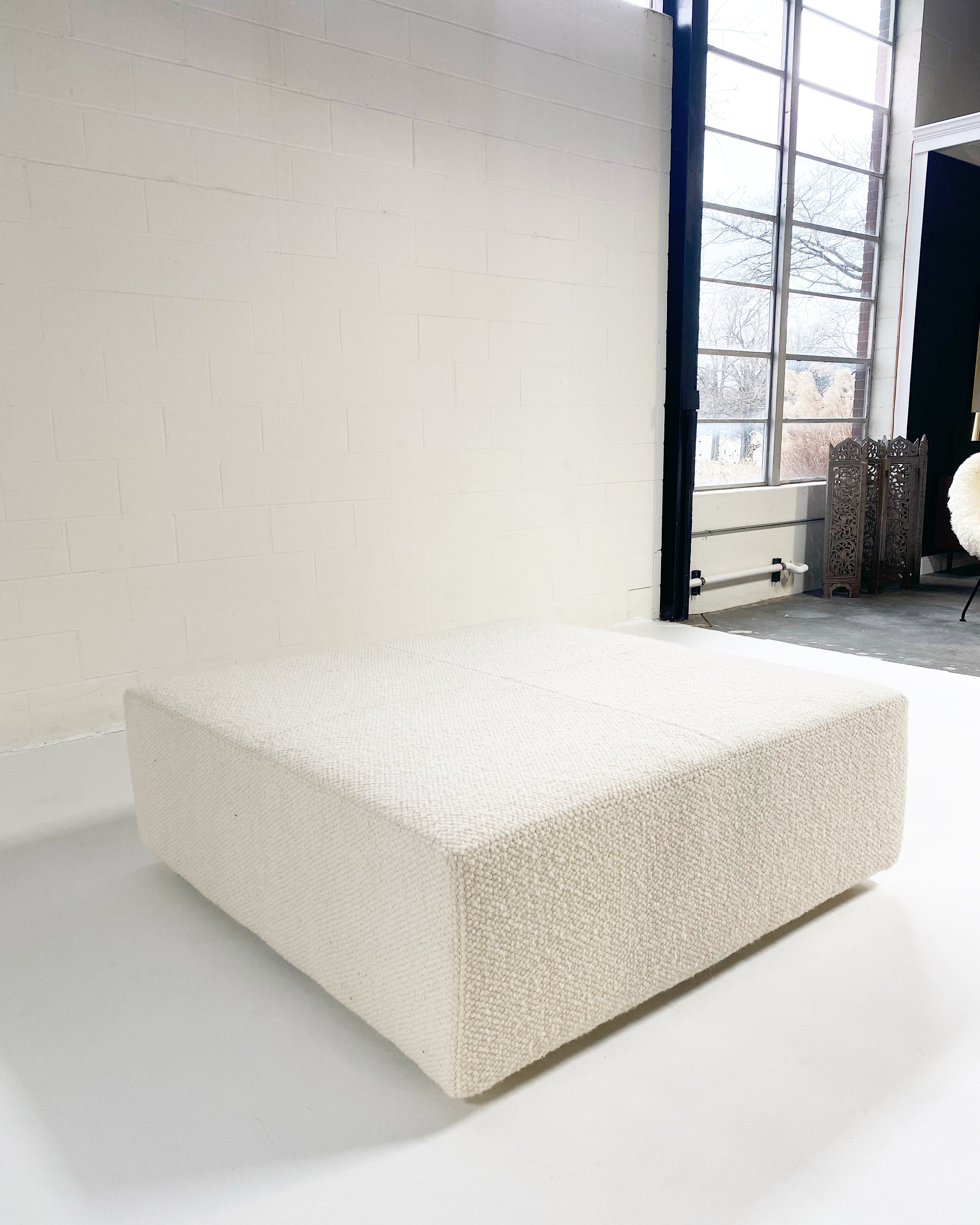The Forsyth Ottoman in Dedar Boucle, 54 x 54 in