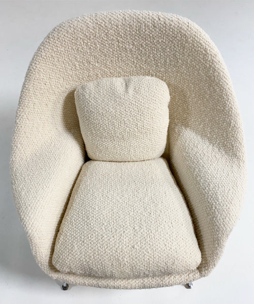 Bespoke Womb Chair and Ottoman in Dedar Boucle