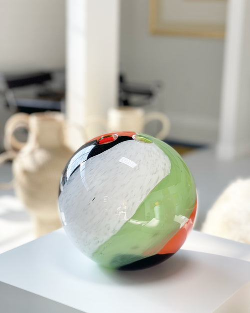 Marble Murano Glass Bowling Ball Vase