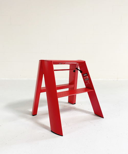 Lucano Wide 2-Step Ladder - Red
