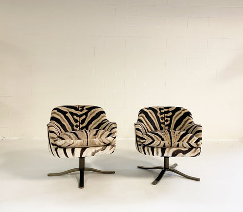 Swivel Chairs in Zebra Hide