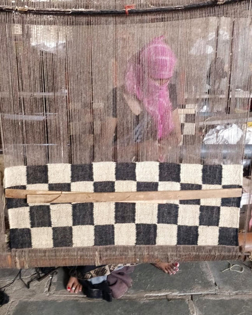 The Checkerboard Rug - Off Black