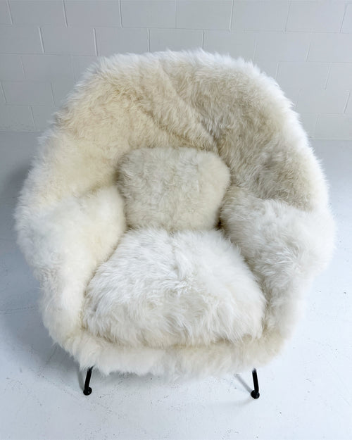 Bespoke Womb Chair and Ottoman in Natural Cashmere