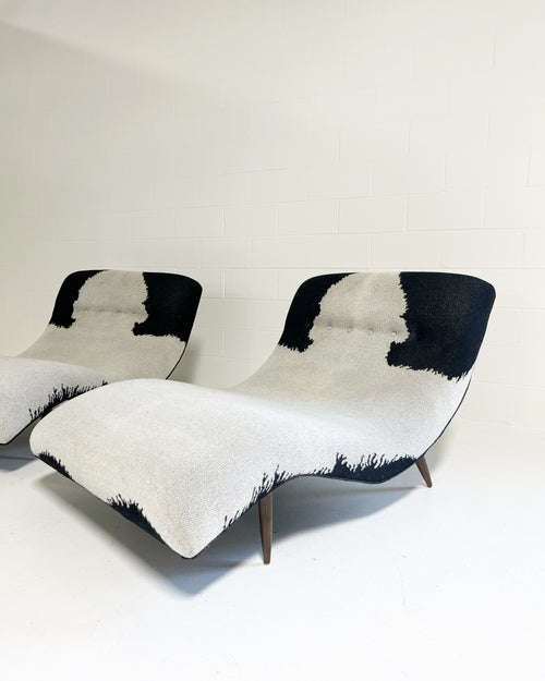 Wave Chaise Lounge in Cashmere and Leather