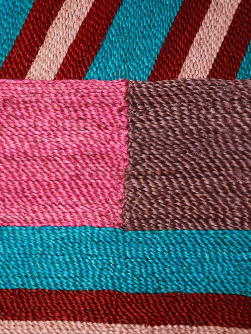 Jute Rug - Blue and Pink