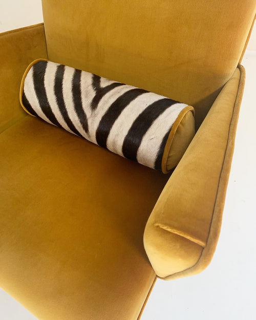 Mexican Modernist Chairs in Loro Piana Velvet and Zebra Hide, pair - FORSYTH