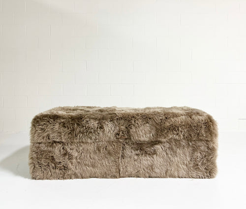 Faux fur discount storage ottoman