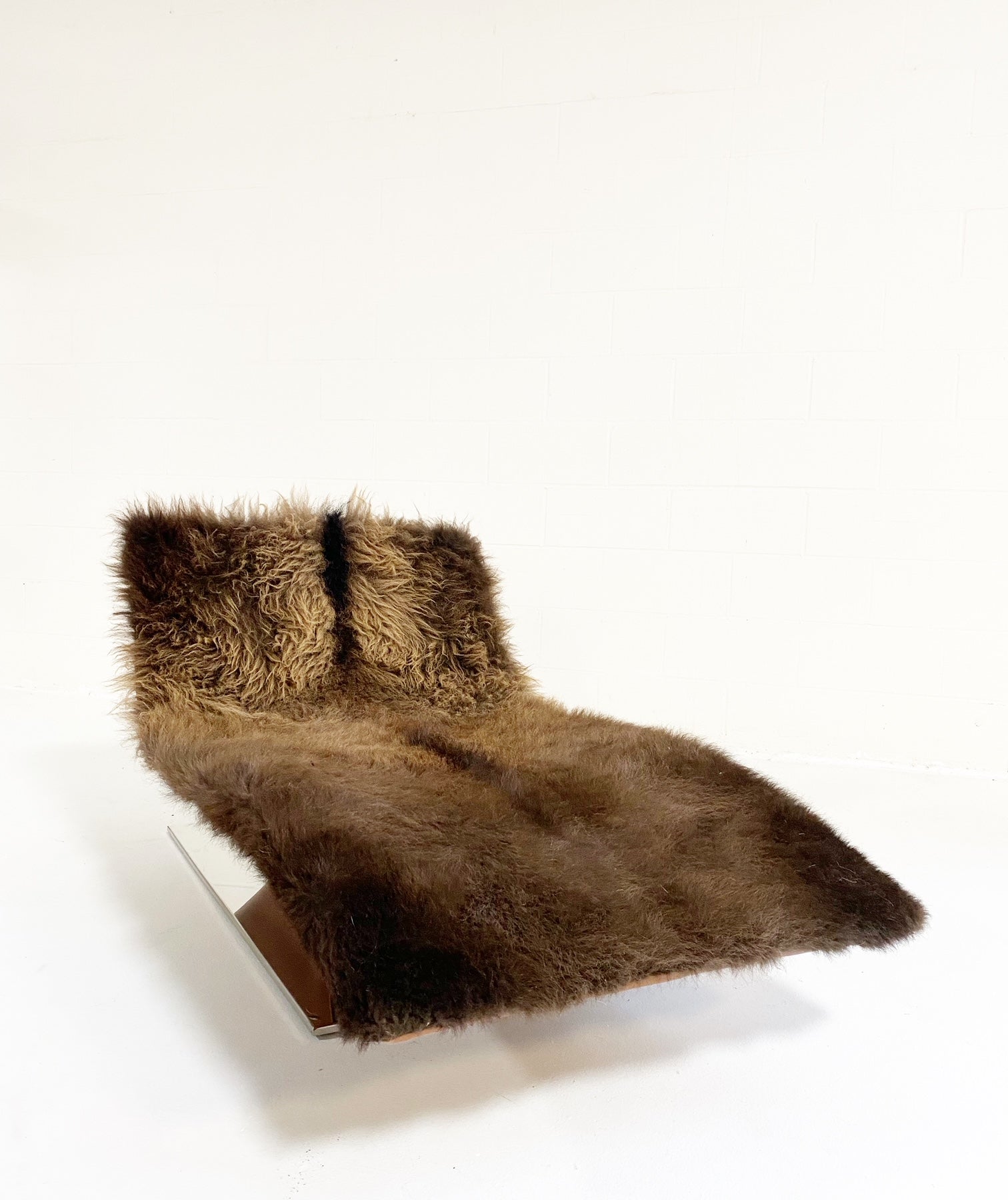 MDF Italia "Lofty" Chaise Lounge in Bison Hide and Loro Piana Leather