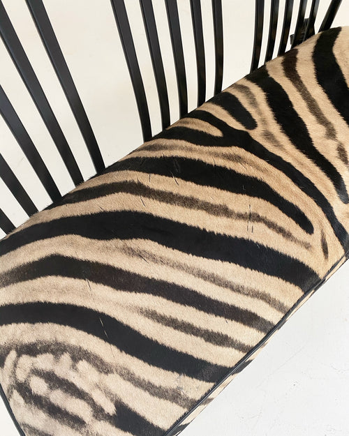Bentwood Bench with Custom Zebra Hide Cushion