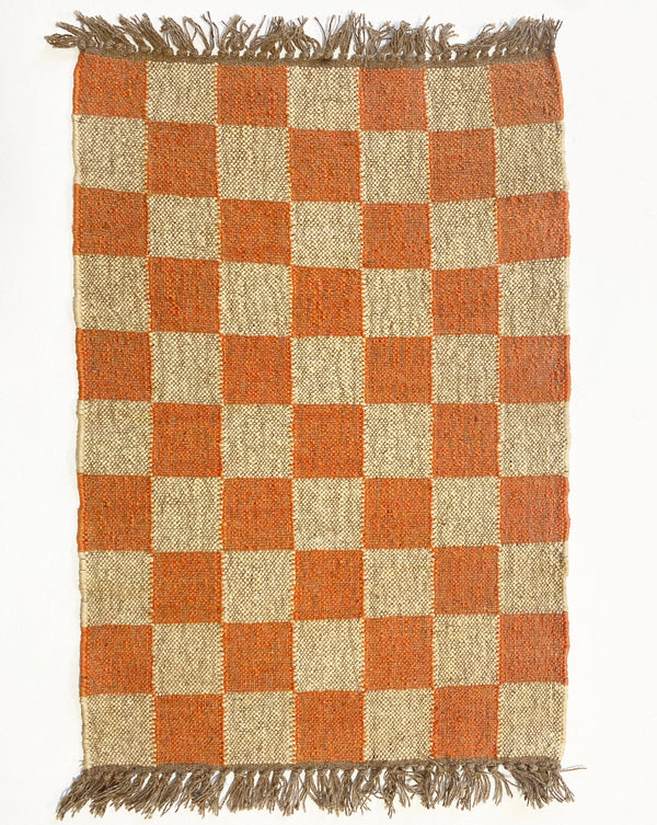 The Forsyth Checkerboard Rug - Tangerine