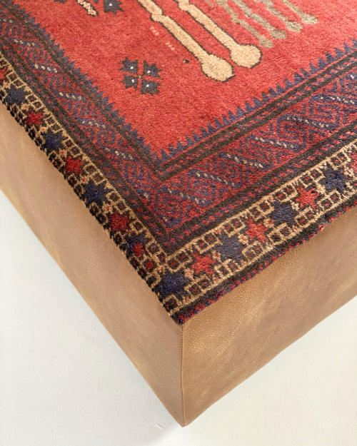 One-of-a-Kind Ottoman with Vintage Belouch Rug from Afghanistan