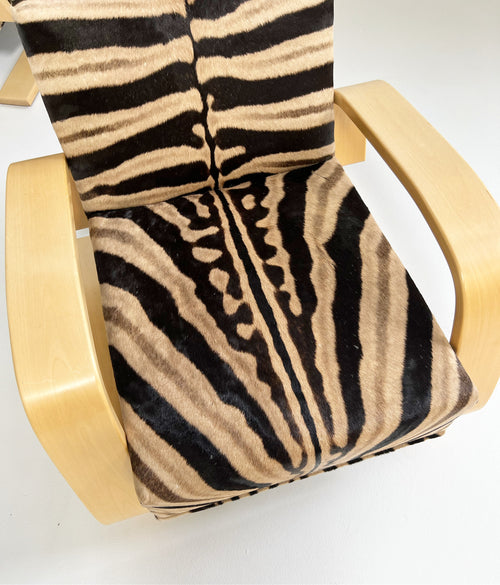 Model 400 "Tank" Lounge Chairs in Zebra, Pair