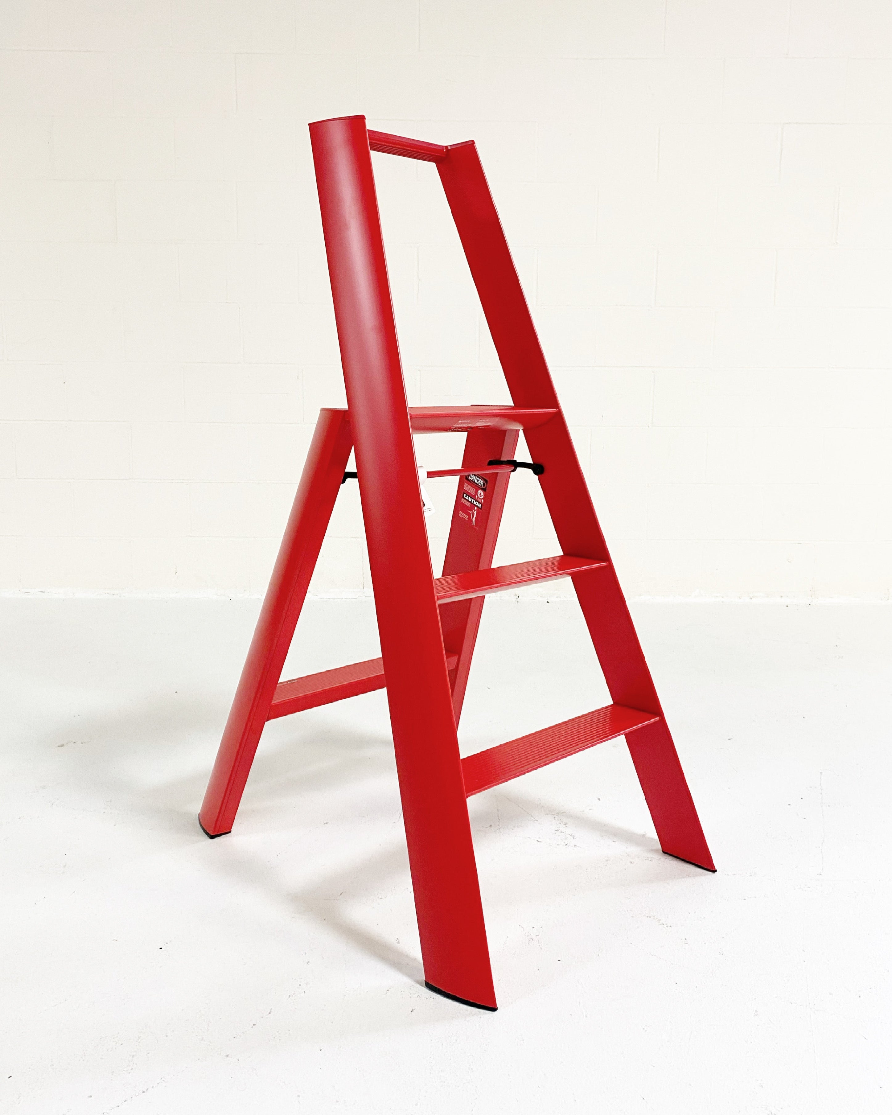 Lucano Wide 3-Step Ladder - Red