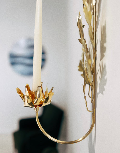 Oak Leaf Single Candle Sconce