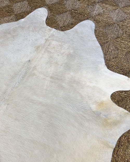 Brazilian Cowhide Rug, Ivory, No. 14
