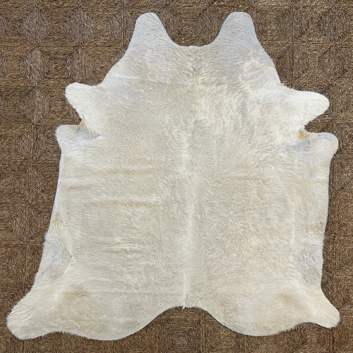 Brazilian Cowhide Rug, Ivory, No. 17