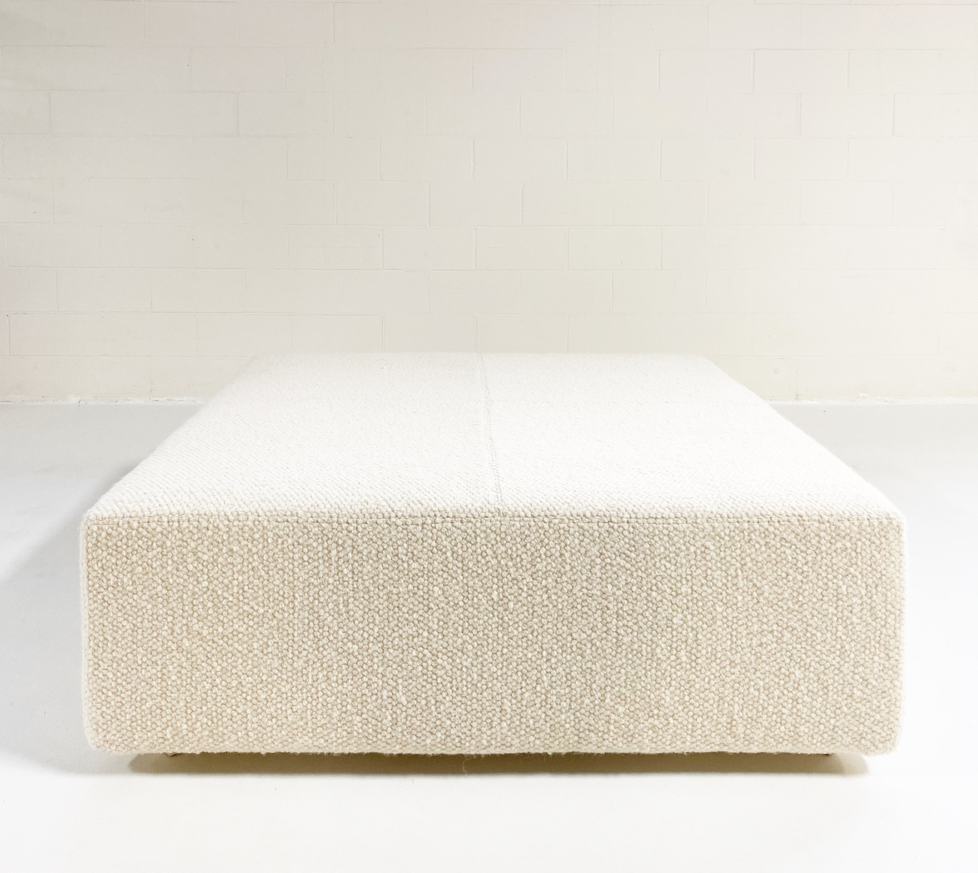 The Forsyth Ottoman in Dedar Boucle, 54 x 54 in