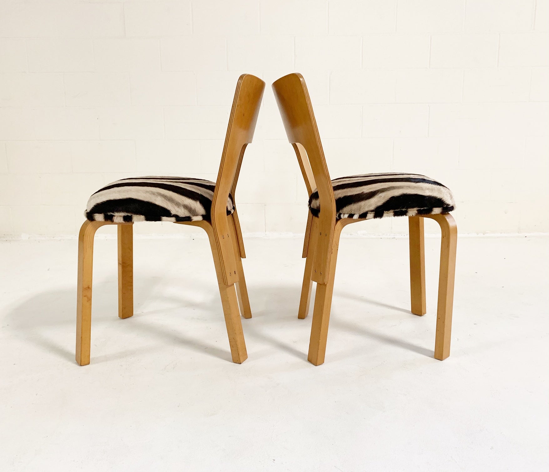 Model 66 Chairs in Zebra Hide, pair - FORSYTH