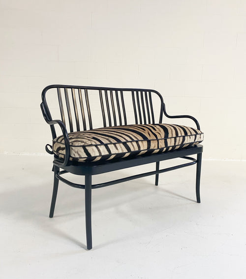 Bentwood Bench with Custom Zebra Hide Cushion