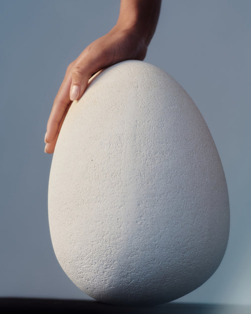 Large Limestone Egg Sculpture