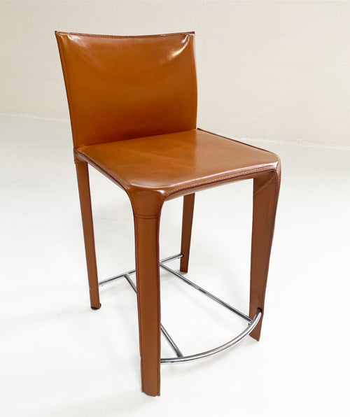 Leather Counter Stools, Set of 4