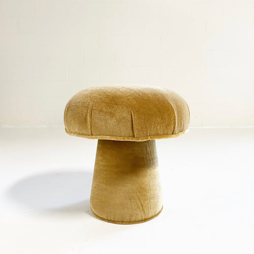 The Forsyth Mushroom Pouf in Pierre Frey Teddy Mohair