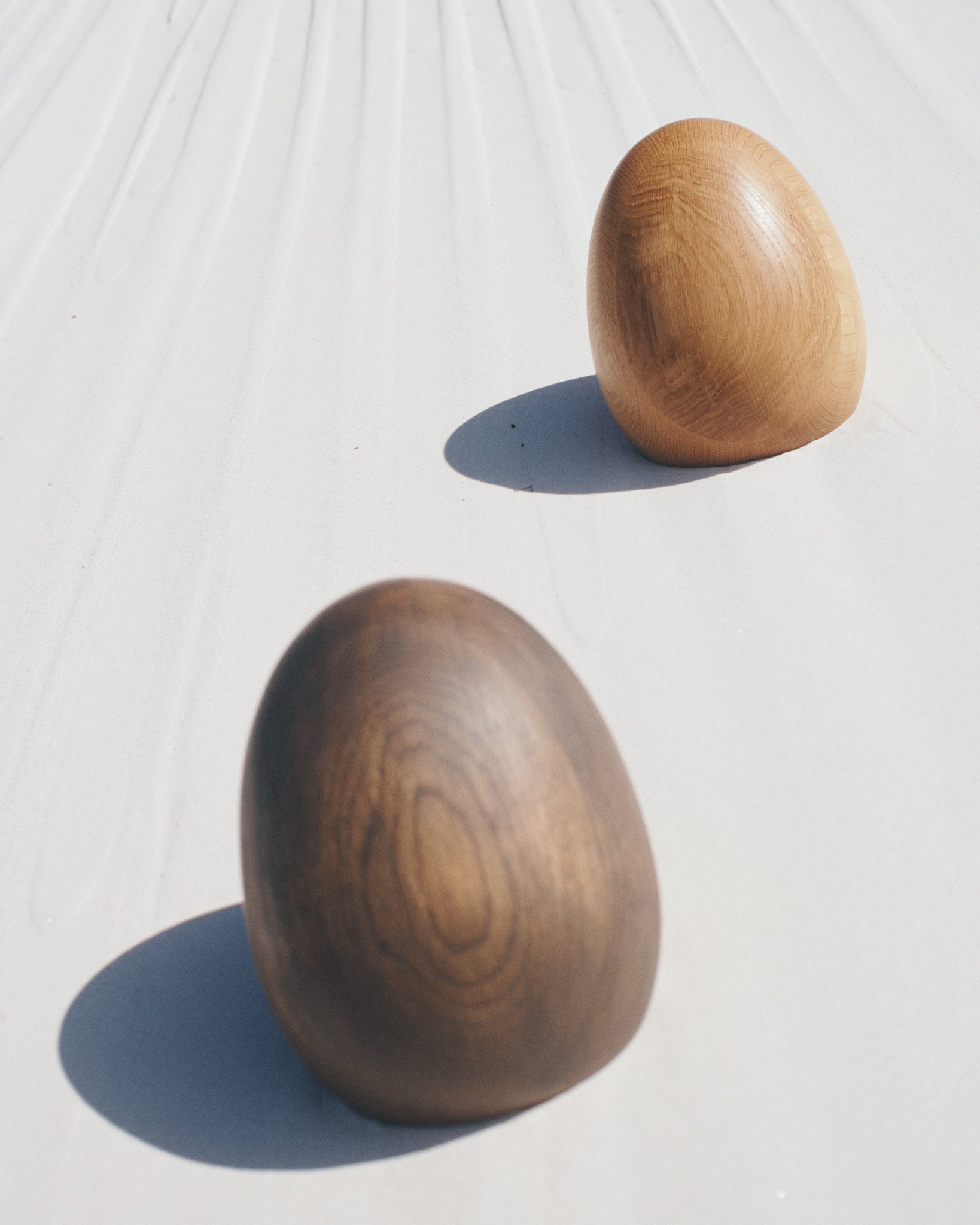 Large Oak Egg Sculpture, Smoked