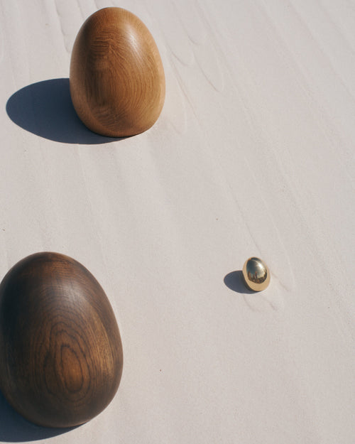 Large Oak Egg Sculpture, Smoked