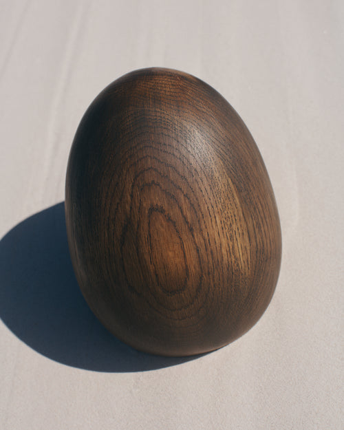 Large Oak Egg Sculpture, Smoked