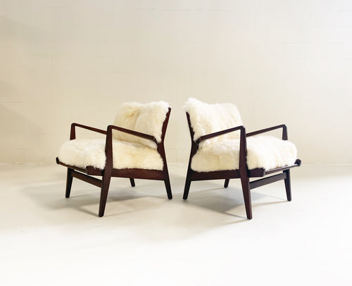 Lounge Chairs with Sheepskin Cushions - FORSYTH