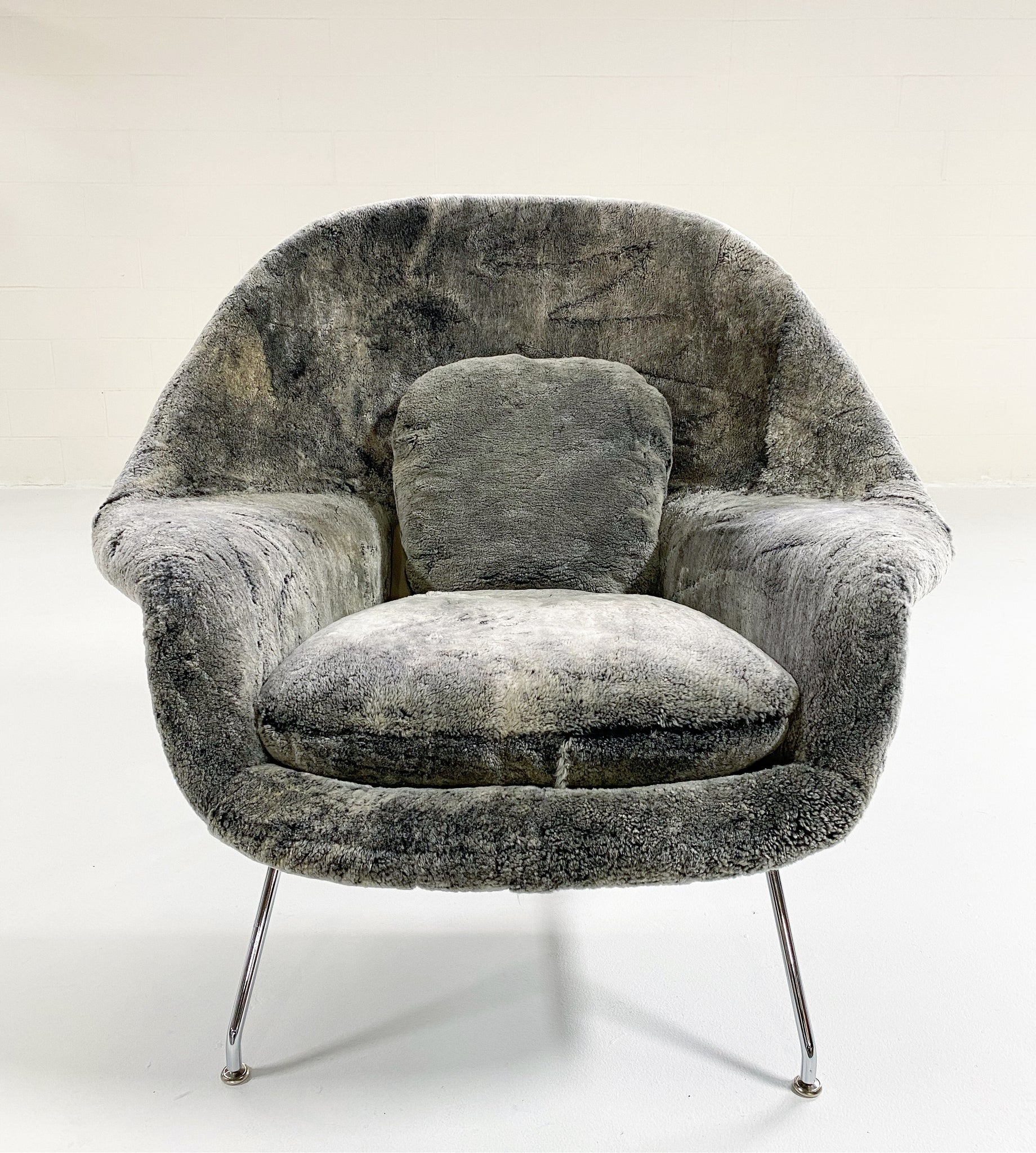 Bespoke Womb Chair and Ottoman in Patagonia Shearling