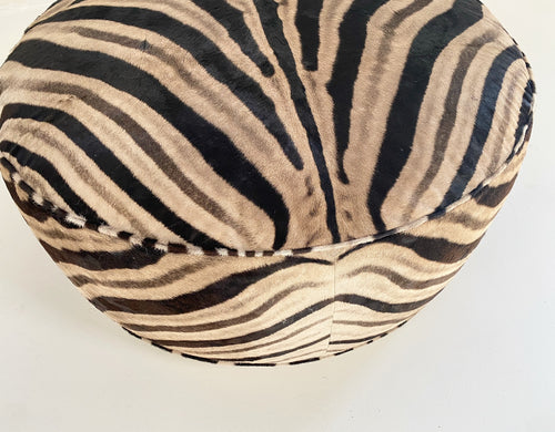 The Forsyth Cloud Ottoman in Zebra Hide