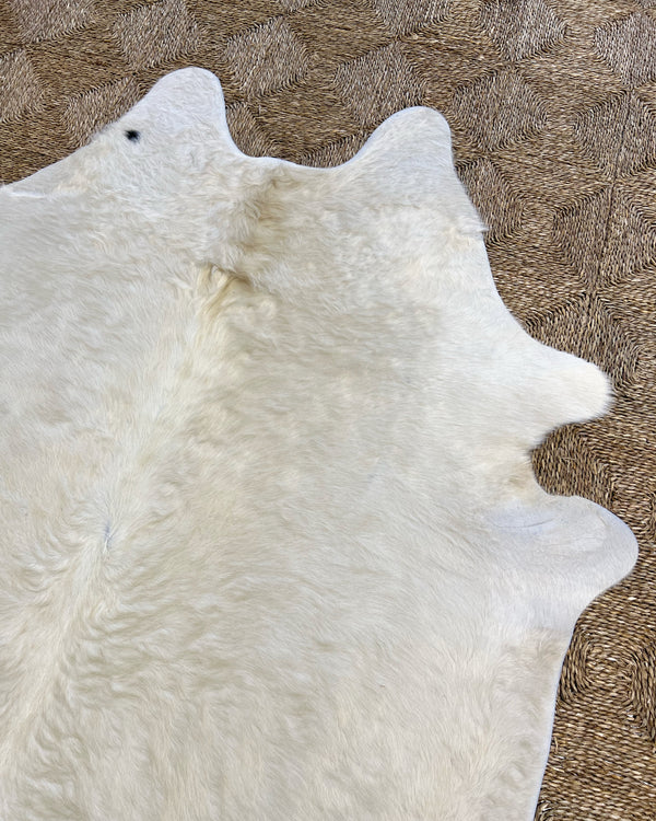 Brazilian Cowhide Rug, Ivory, No. 15