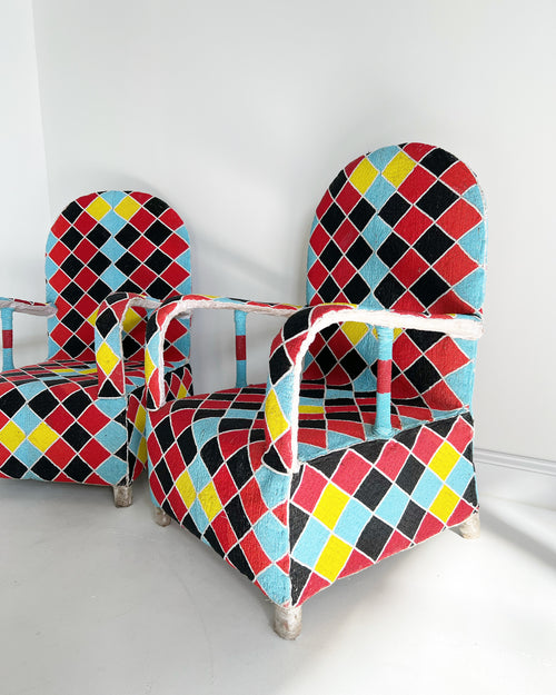 Vintage African Beaded Yoruba Chair - Multicolor