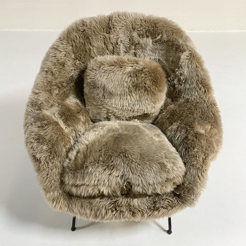 Bespoke Womb Chair and Ottoman in New Zealand Sheepskin