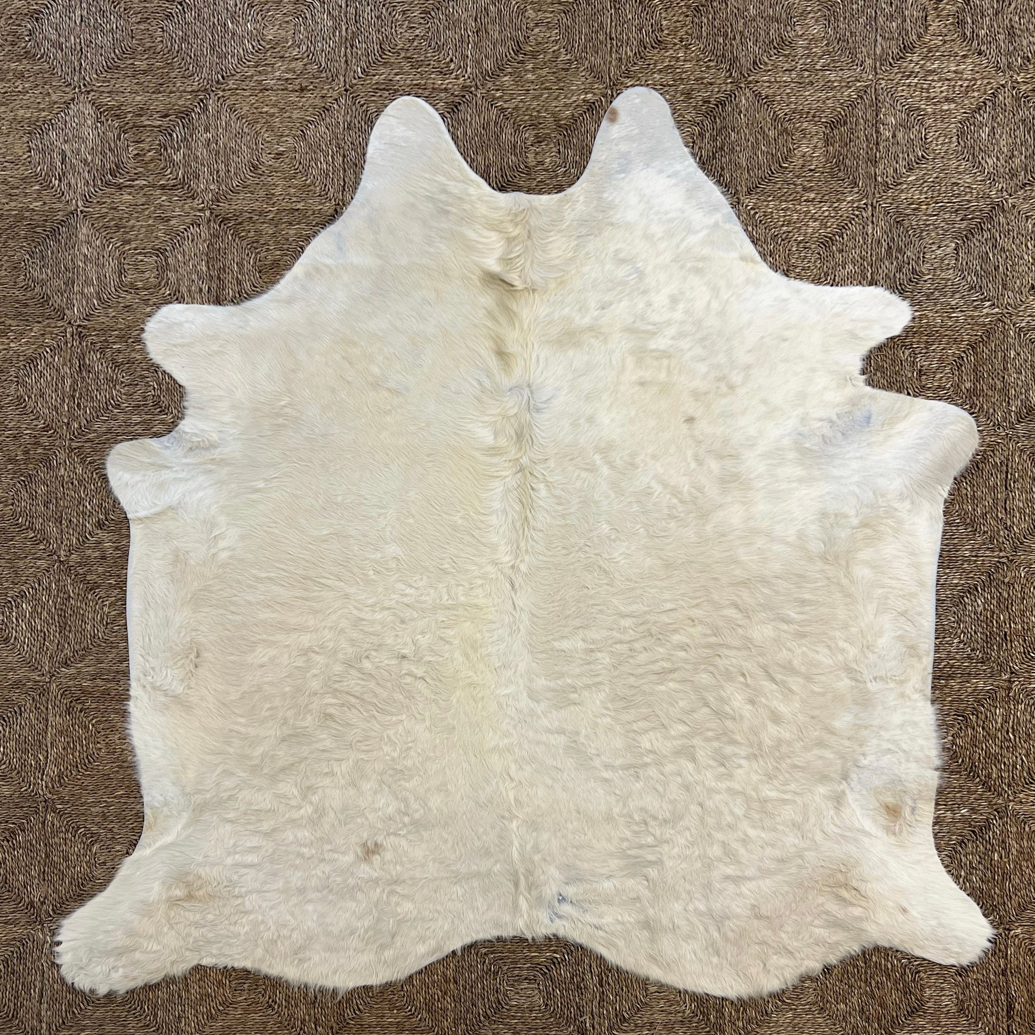 Brazilian Cowhide Rug, Ivory, No. 16