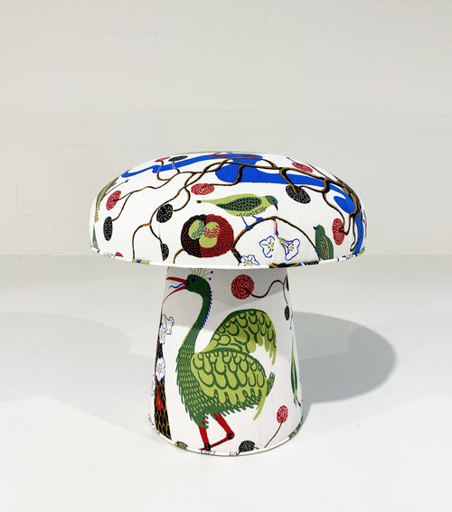 The Forsyth Mushroom Pouf in Josef Frank for Svenskt Tenn Gröna Fåglar