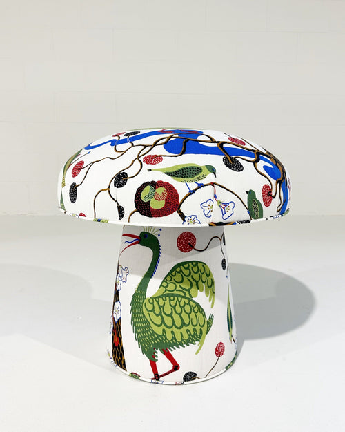 The Forsyth Mushroom Pouf in Josef Frank for Svenskt Tenn Gröna Fåglar