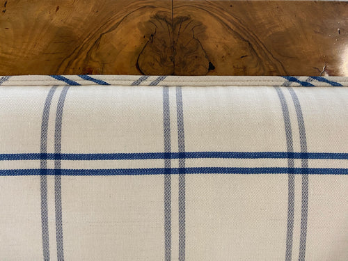 Biedermeier Loveseat in Schumacher Indigo Plaid - FORSYTH