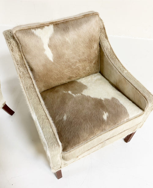 Model 2207 Lounge Chairs in Brazilian Cowhide, pair